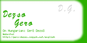 dezso gero business card